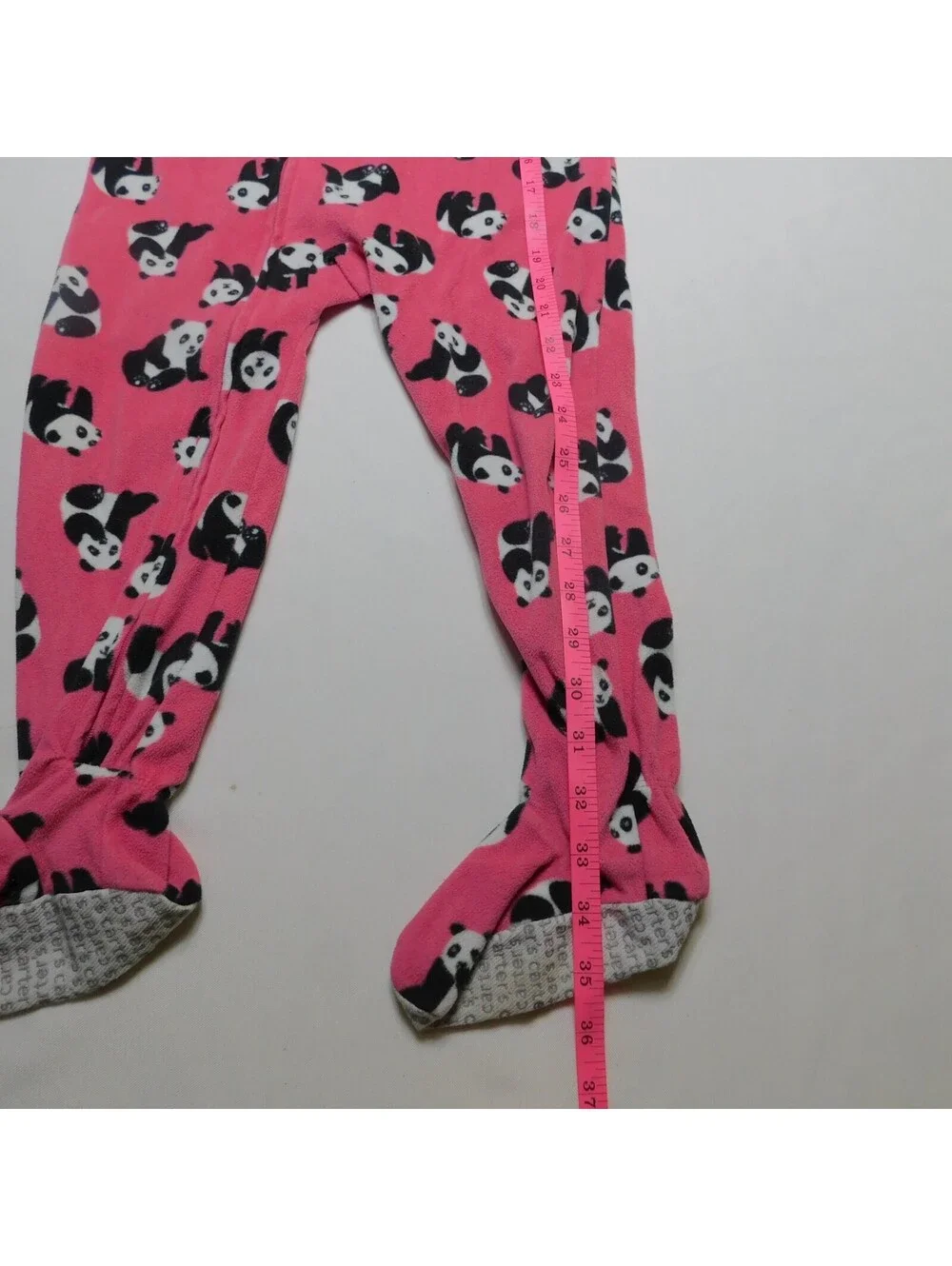 Carter's Toddler Girls Fleece Footed Pajamas Size 4T Pink Panda Bear Jumpsuit
